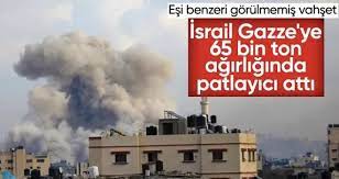 İsrail, Gazze'yi 65 bin ton patlayıcıyla vurdu